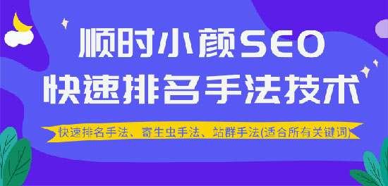 顺时小颜SEO快速排名手法技术教程